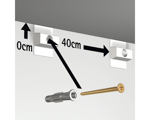 Schilderijrail All-In-One Click Rail 2 m zwart