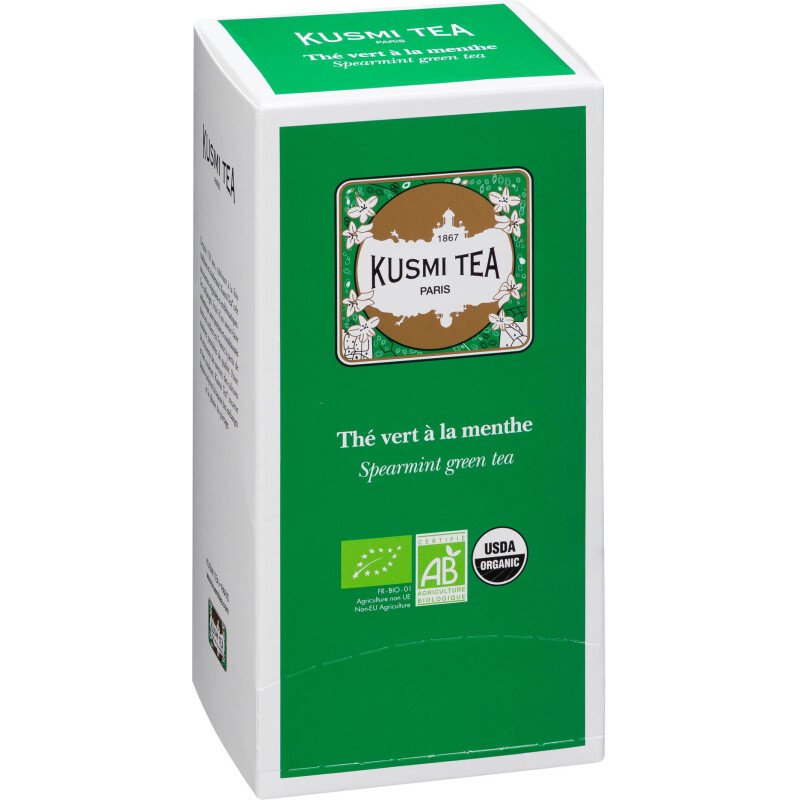 Thé vert à la menthe Bio Kusmi Tea - Boîte de 25 sachets
