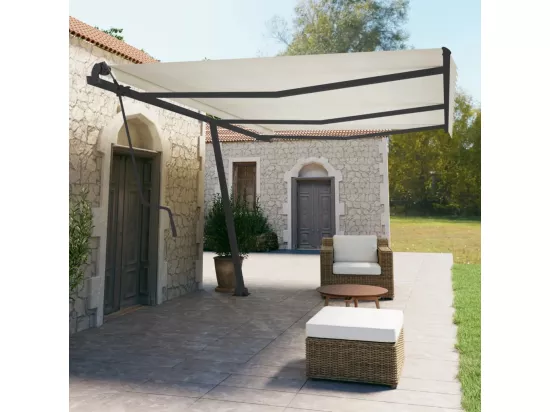 Jeu de poteaux d'auvent anthracite 600x245 cm fer
