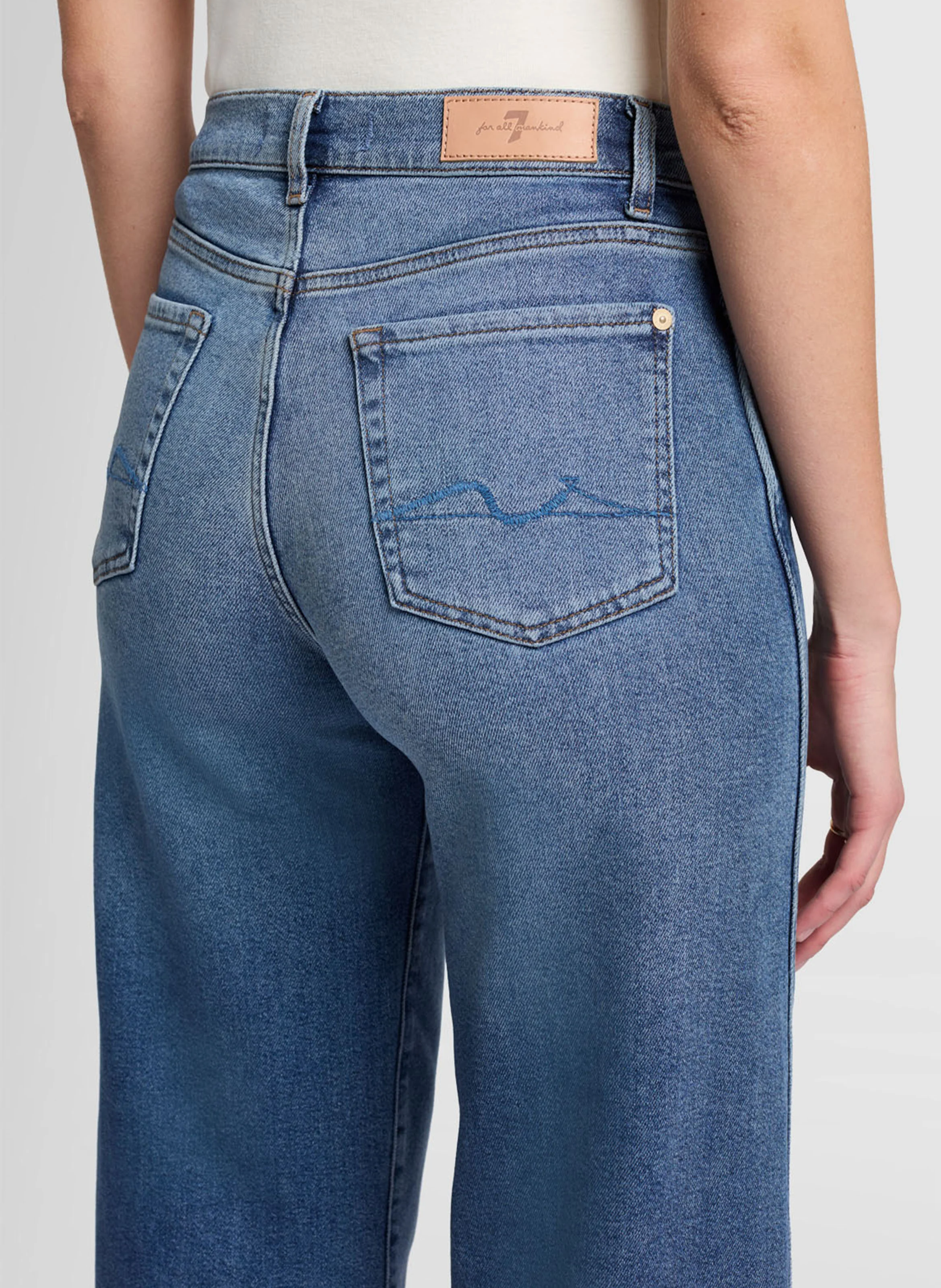 LOTTA - Jean flare taille haute en coton mélangé | Bleu