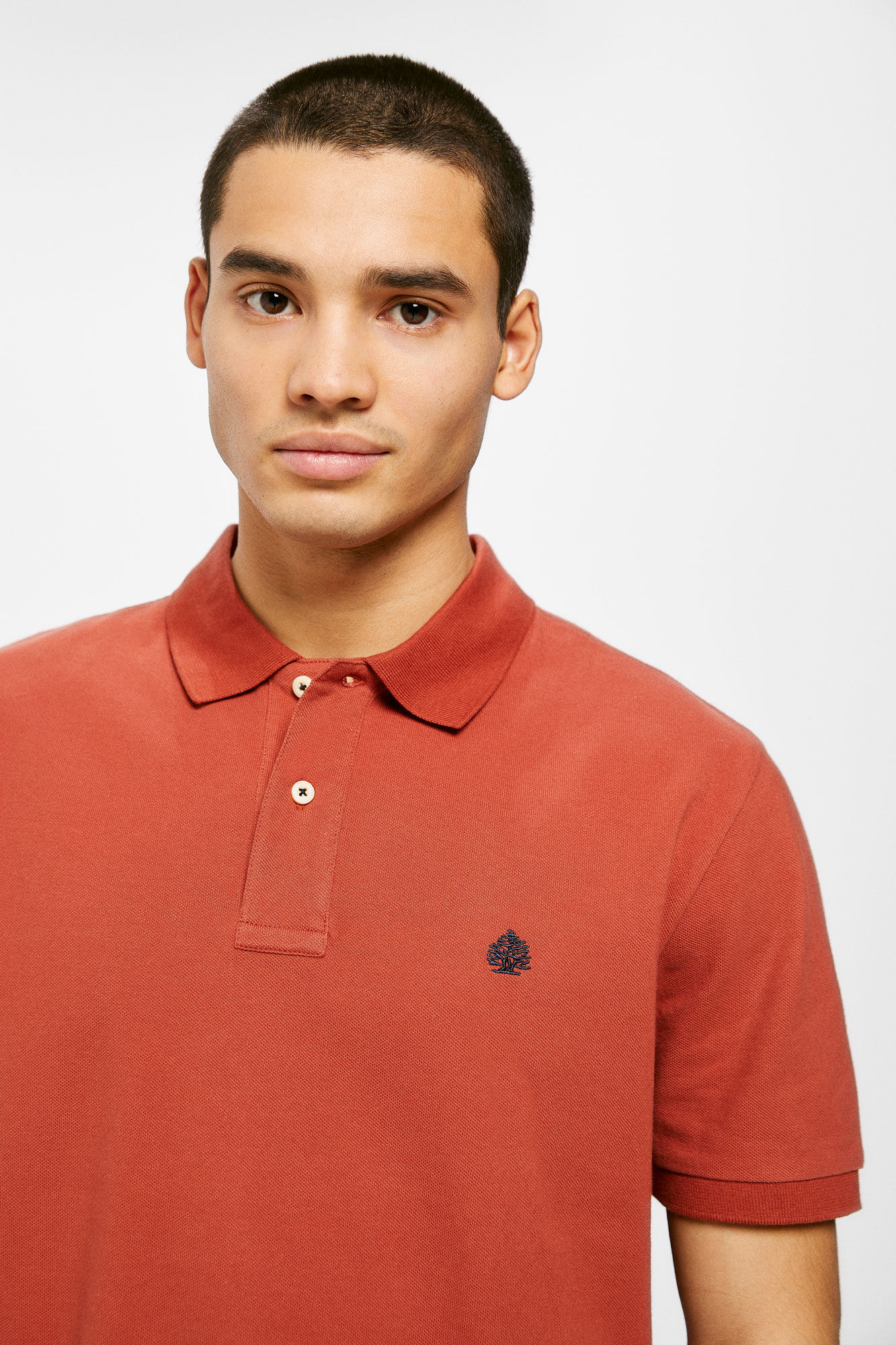 Camisa polo básica em piqué - laranja