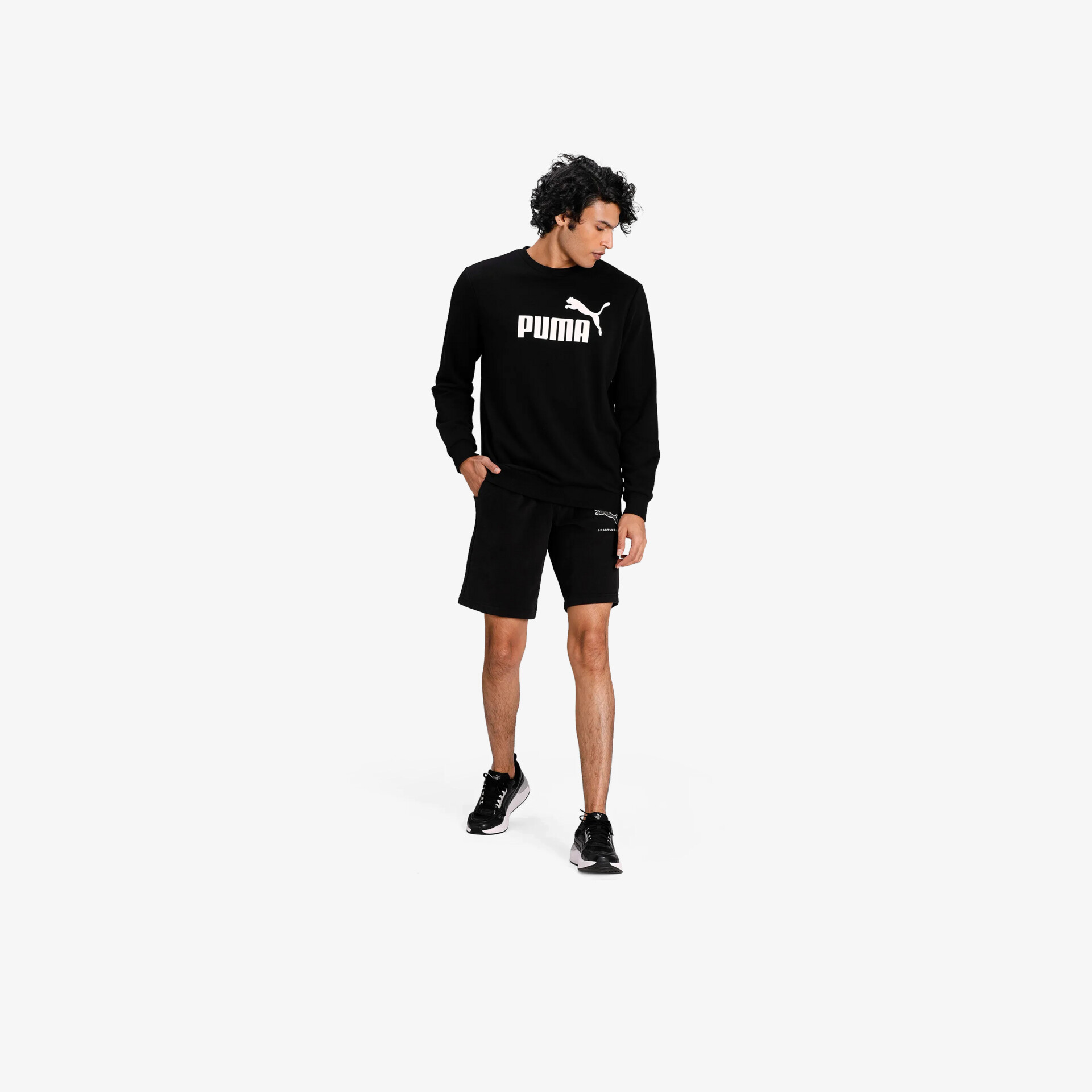 PUMA ESS Big Logo Crew Herren Hoodies & Sweater schwarz