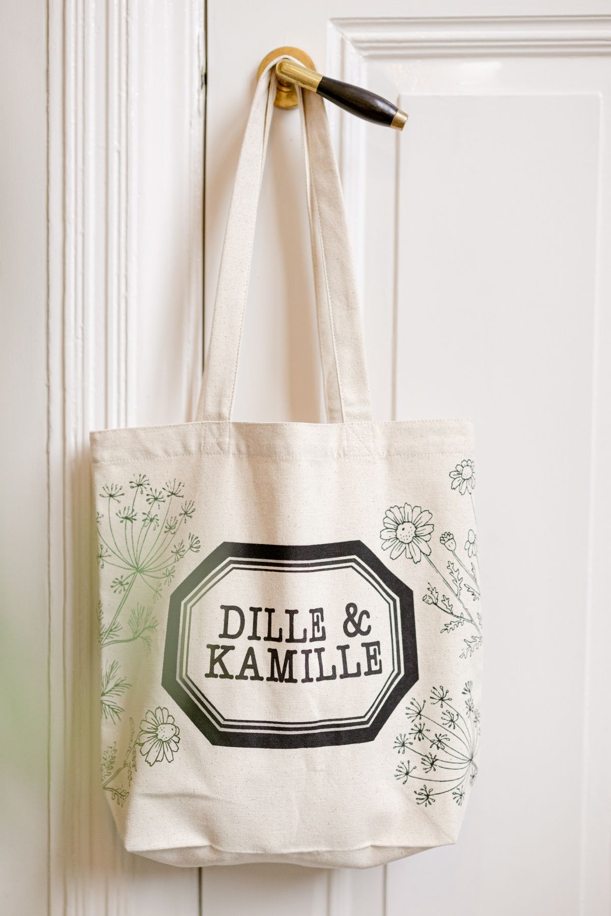 Canvas tas, Dille & Kamille, gerecycled katoen, limited edition, klein, 30 x 36 x 10 cm