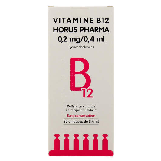 Horus Pharma Vitamine B12 Collyre 0,5 pour mille - Cicatrisation de la Cornée