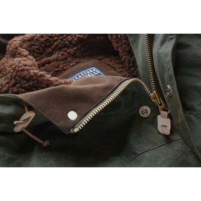 Herren-Baumwolljacke gewachst, Dunkelgrün
