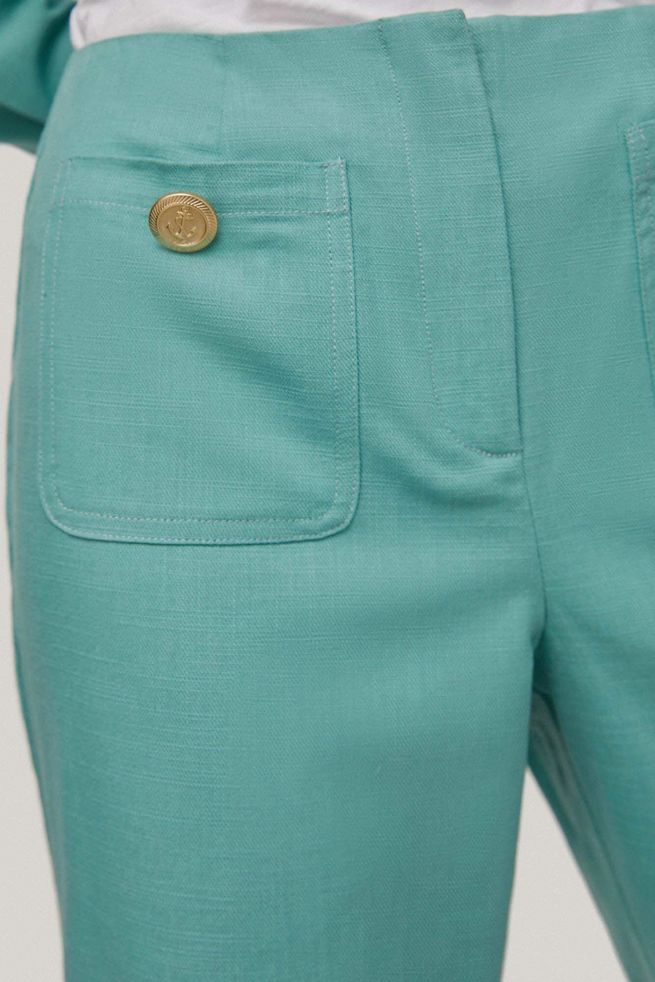 Calças culote com bolsos aplicados - Verde
