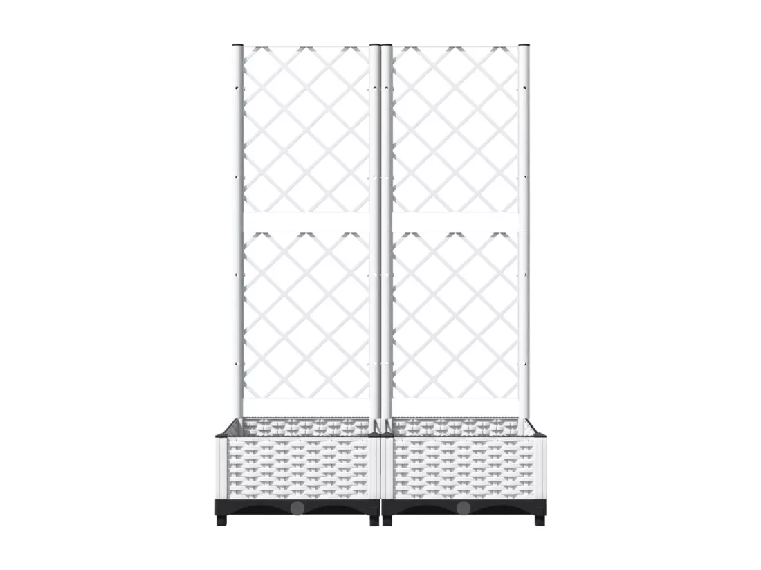 Jardinière bac lit surélevé blanche 80 x 40 x 121.5 cm 02_0038301