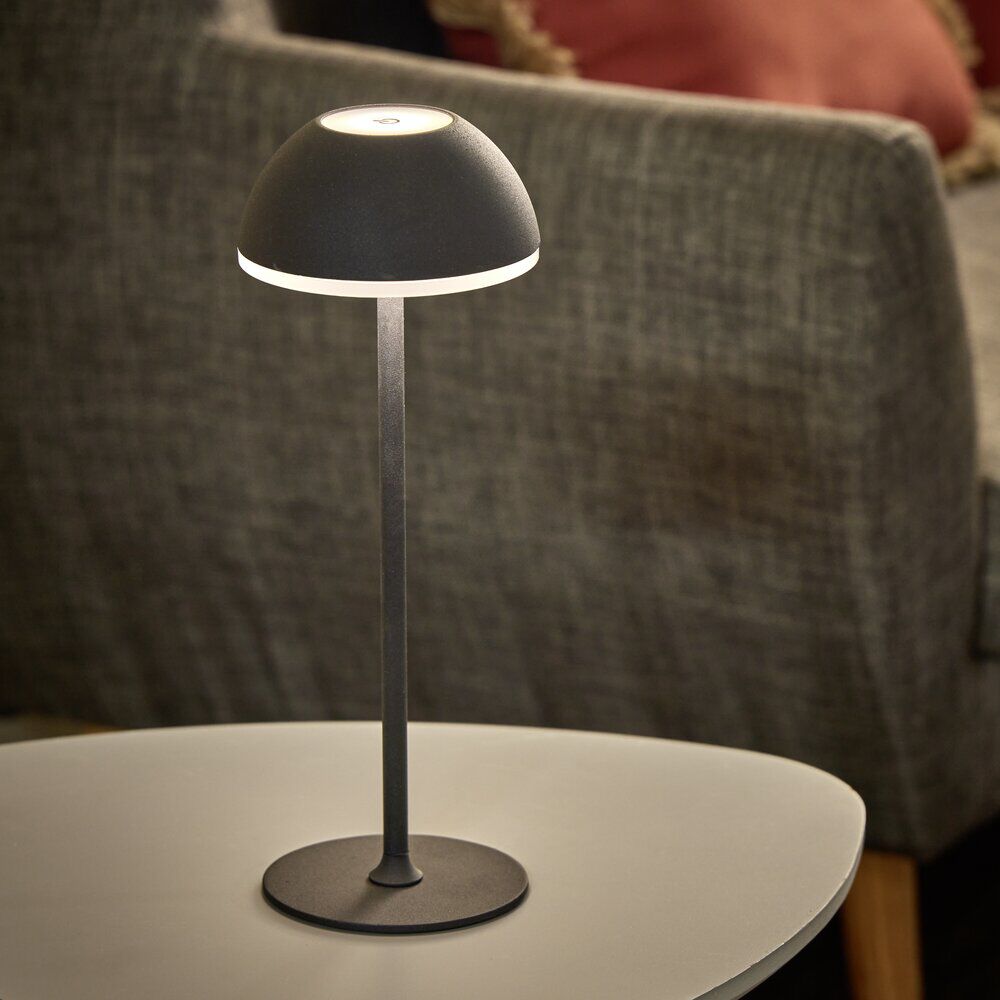 Lampe à poser sans fil tactile et rechargeable USB 3 nuances H37cm noir