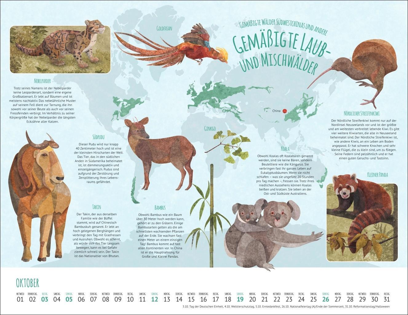 Wo Tiere und Pflanzen zu Hause sind Kalender 2025 - Biome der Welt