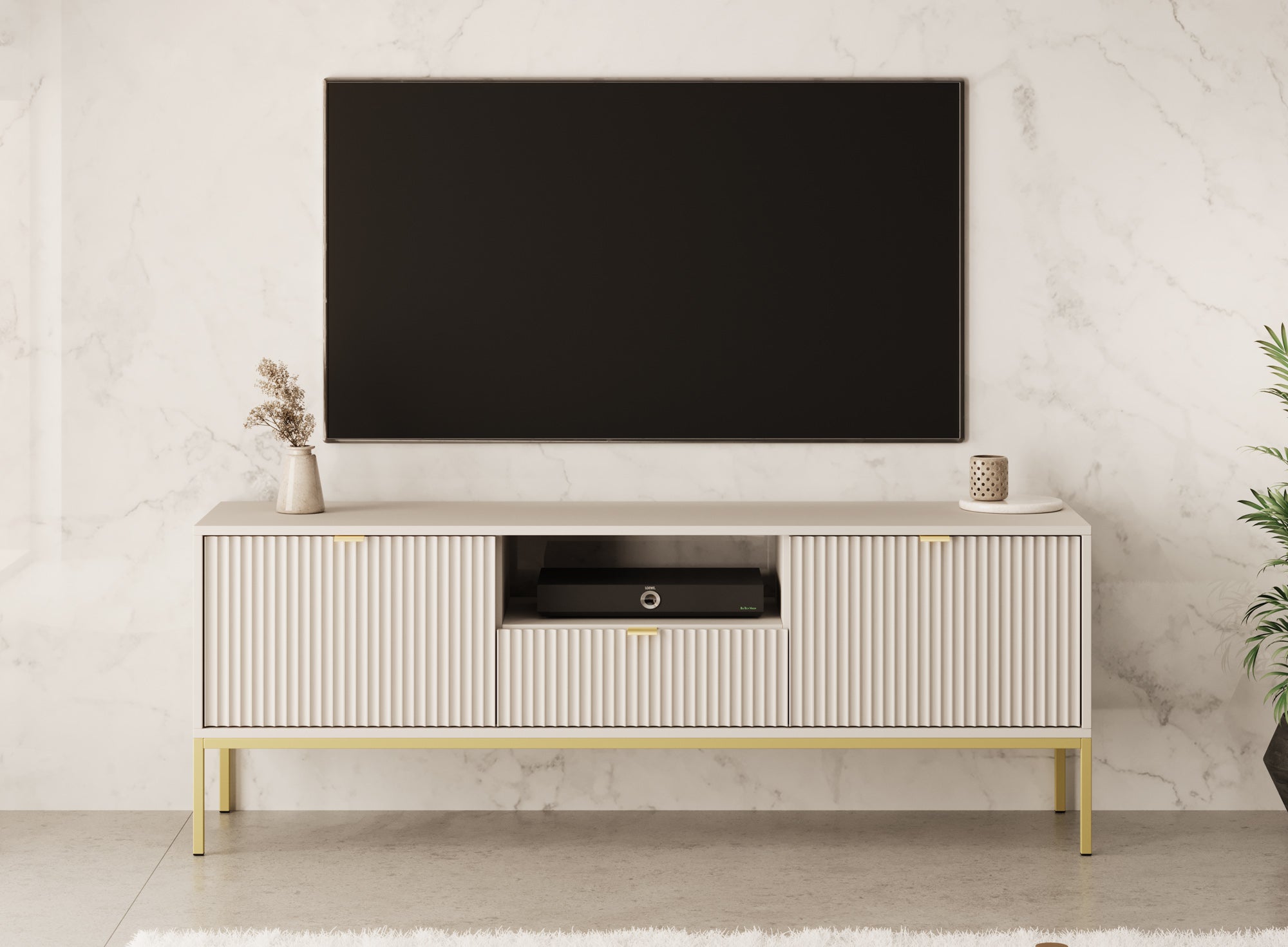 Meubella - TV-Meubel Navil 2 - Beige - 154 cm