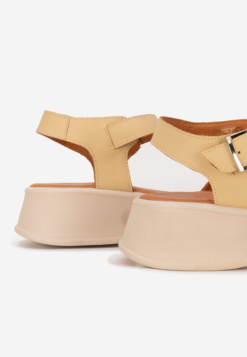 Sandales en cuir naturel brunes Maelissa