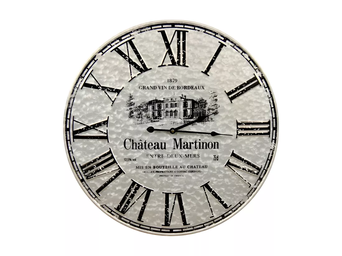 Horloge ancienne metal château martinon Métal Gris - Décoration d'Autrefois