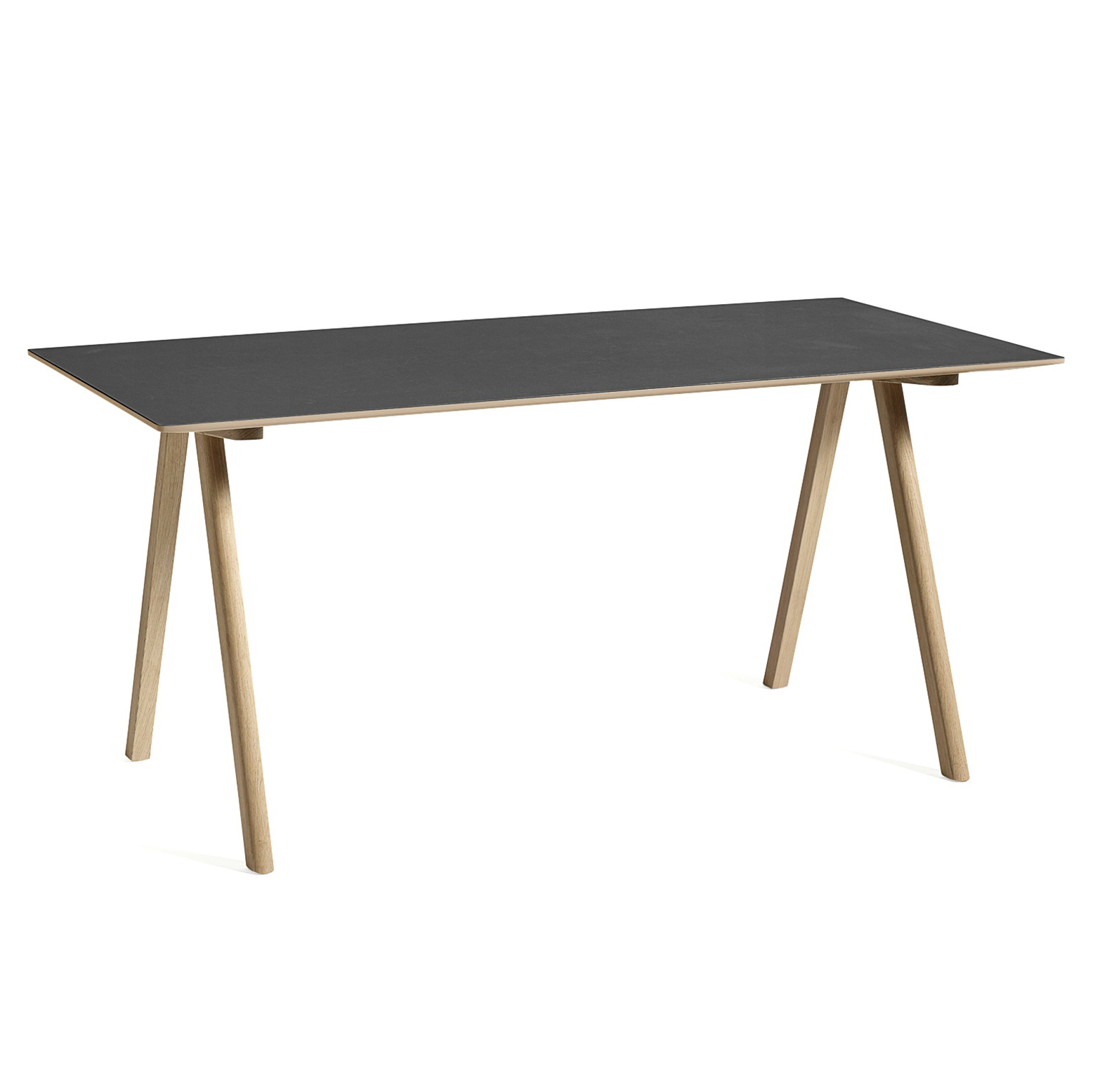 Bureau CPH10 mat eiken gelakt onderstel linoleum black