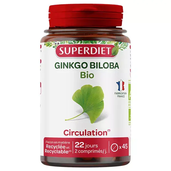 Superdiet Ginkgo Orgânico 45 comprimidos