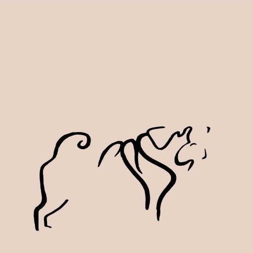 Ilustração de pug em tamanho A4 na cor rosa.