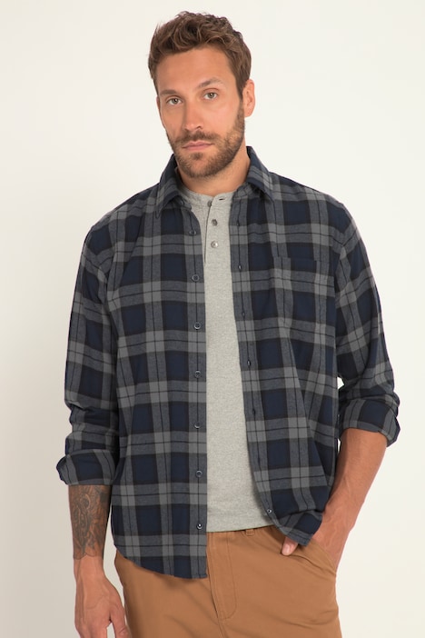 Karohemd, Langarm, Flanell, Kentkragen, Modern Fit
