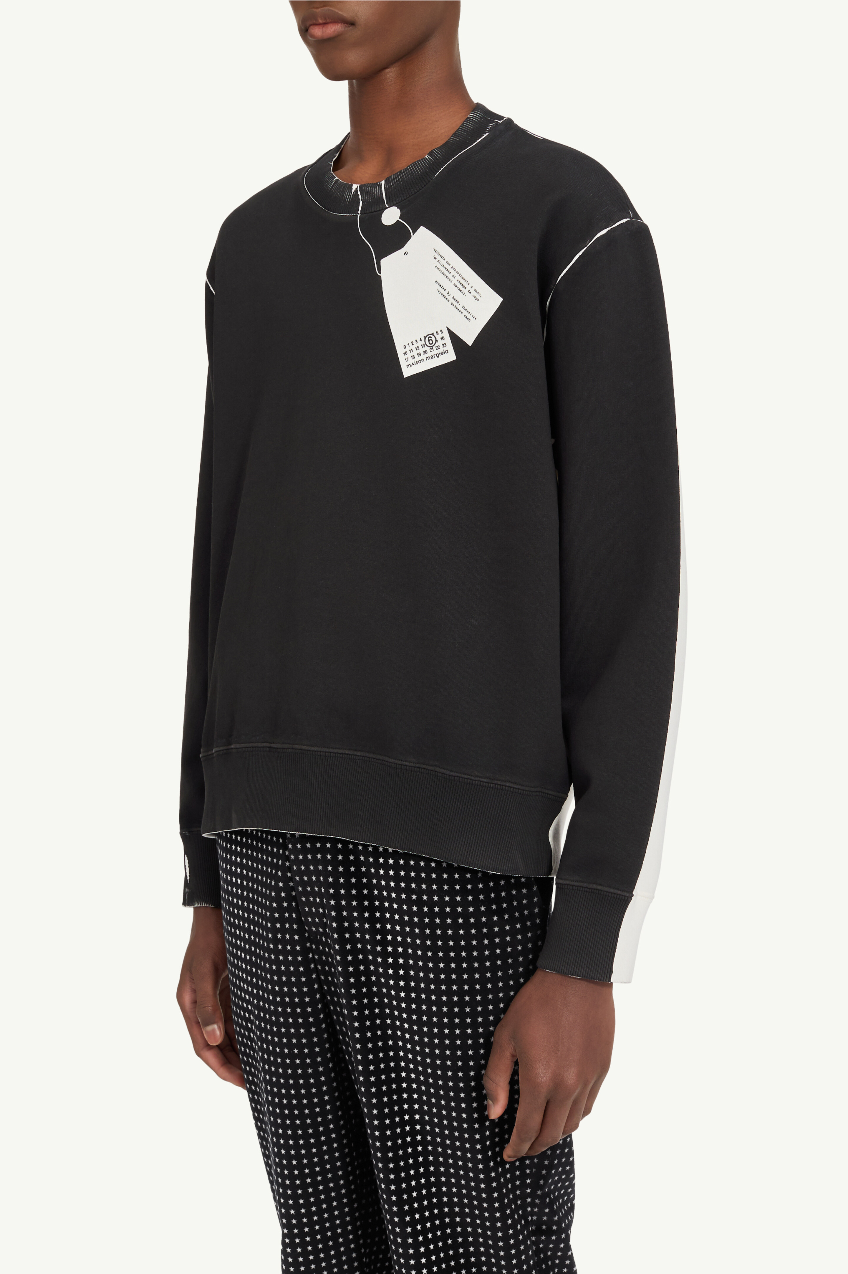Sweat-shirt Trompe l'oeil en coton pour homme | MM6