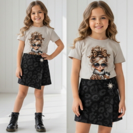 Leopard Chic Skort - zwart