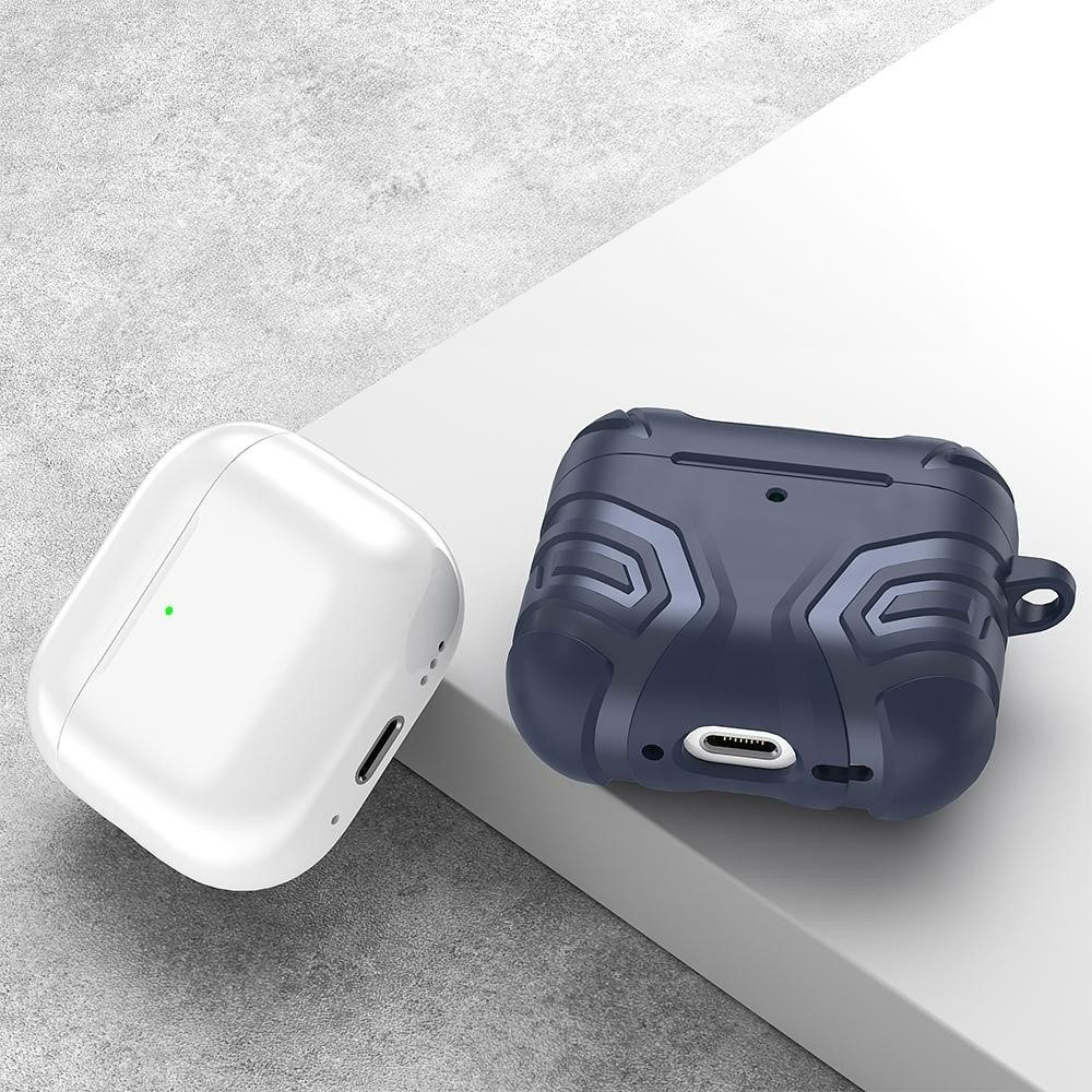 AirPods 4 Outdoor Gummi Schutzhülle mit Karabinerhaken - Schwarz