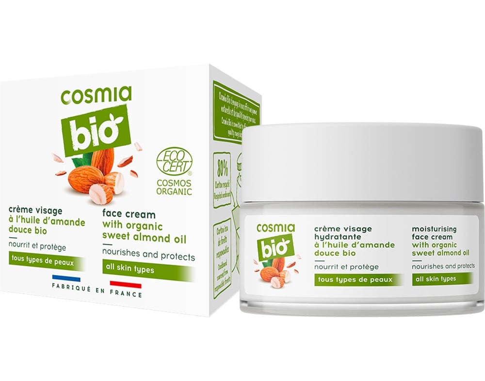 CREME DE ROSTO COSMIA BIO HIDRATANTE AMÊNDOAS DOCES 50ML