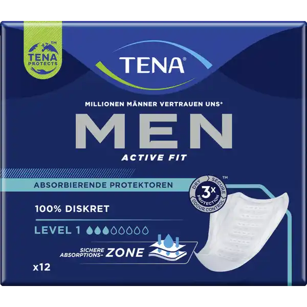 Men Active Fit Absorbierende Protektoren Einlagen Level 1 Monatspaket