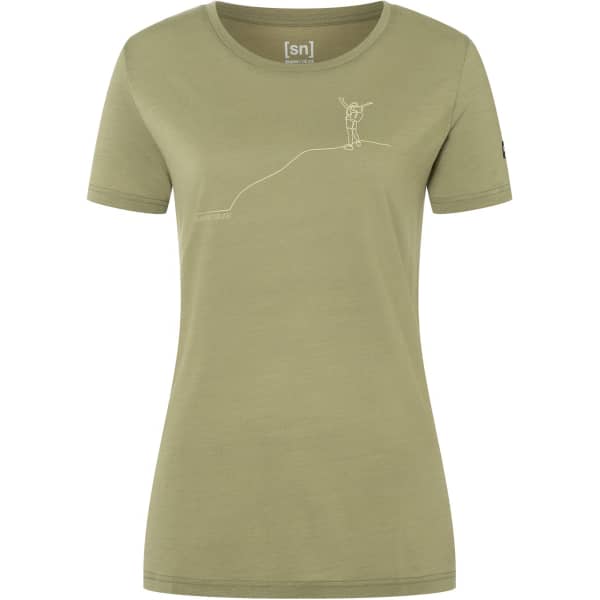 T-shirt randonnée SUPER.NATURAL W BERGGLÜCK TEE ALOE/SEMOLINA