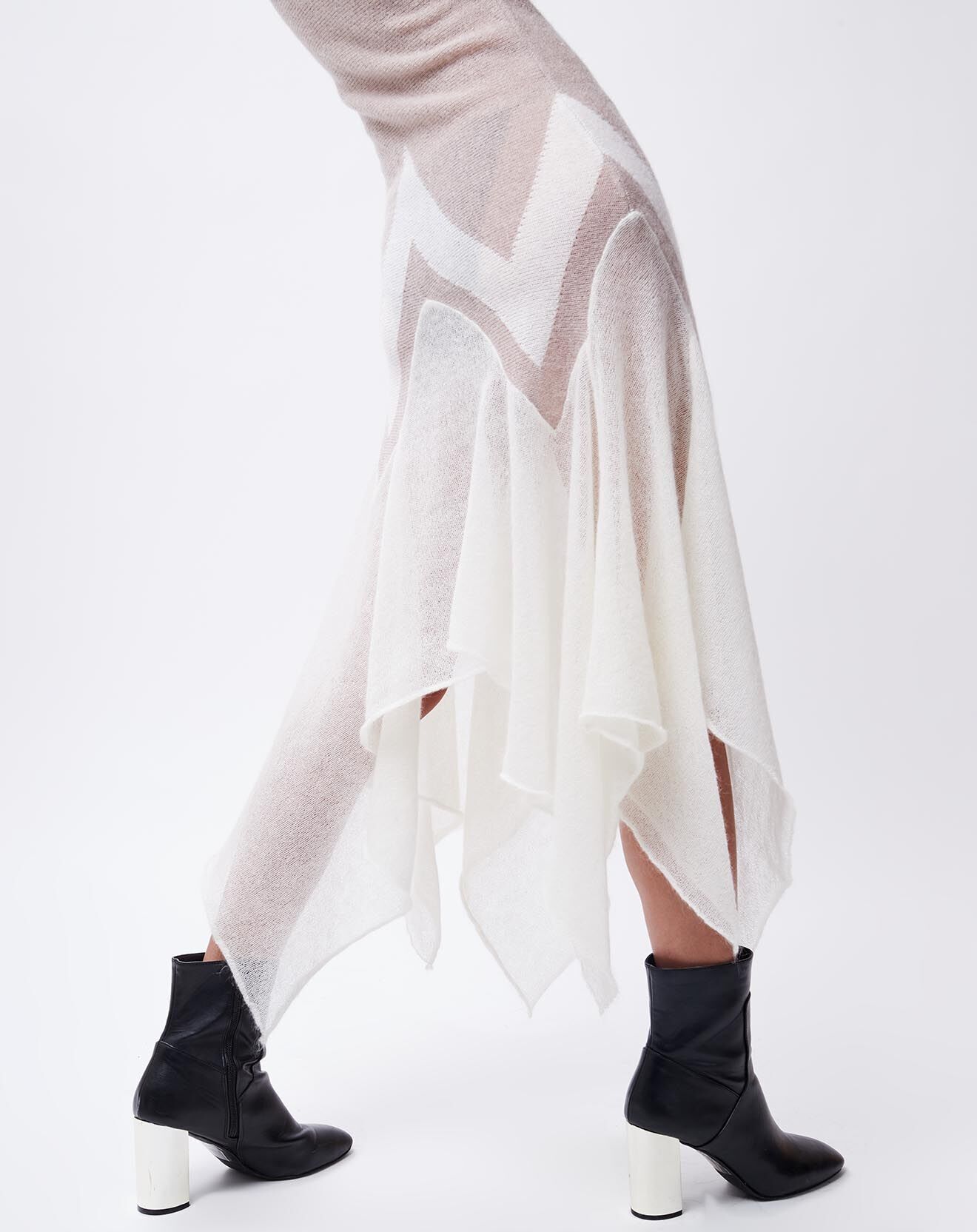 John Galliano Robe en Mohair & Laine mélangés Kathya écrue