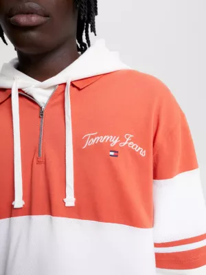 Camisa de rugby oversized com listras mistas