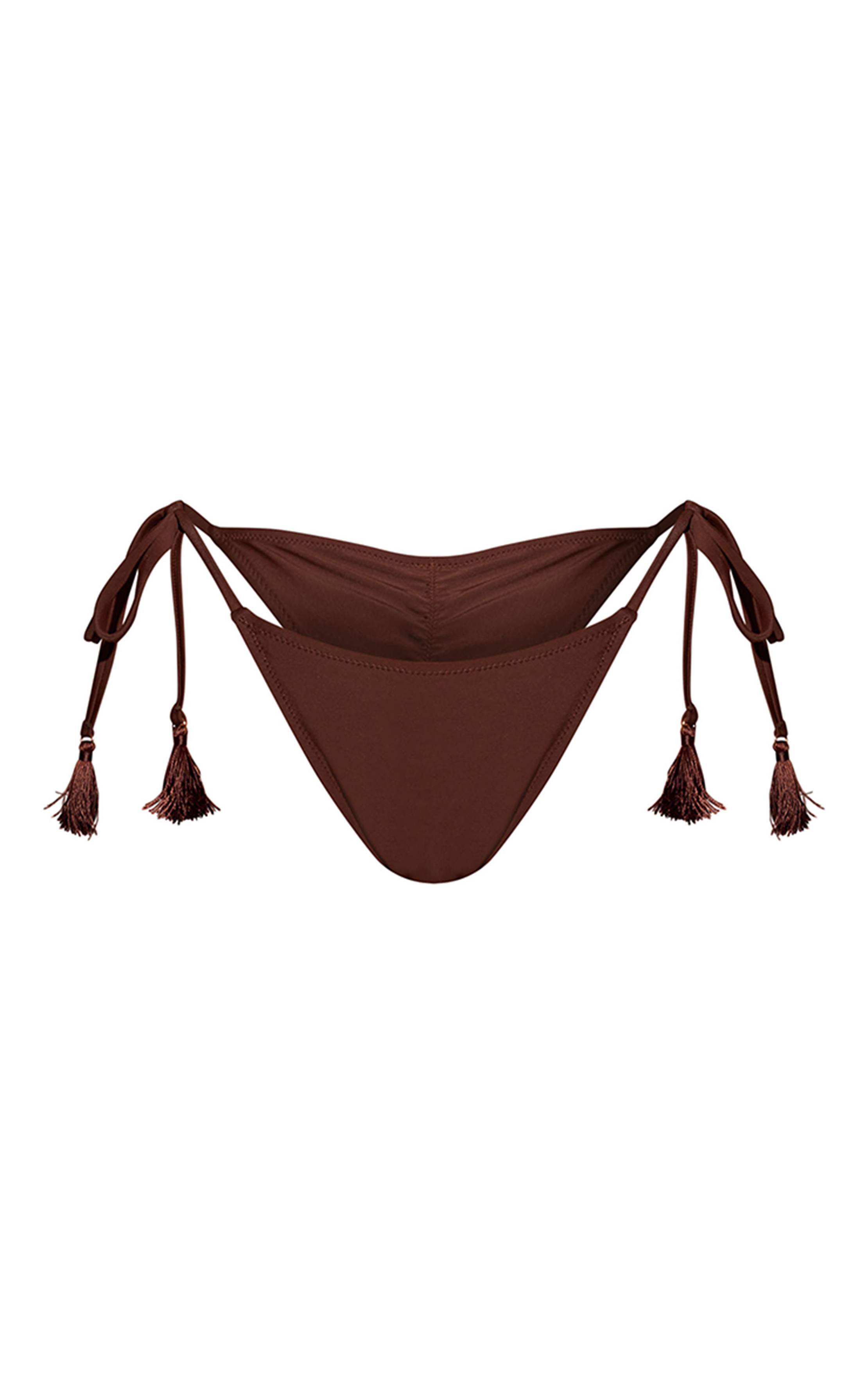 Espresso Bas De Bikini À Nouer Sur Les Côtés Avec Pompons