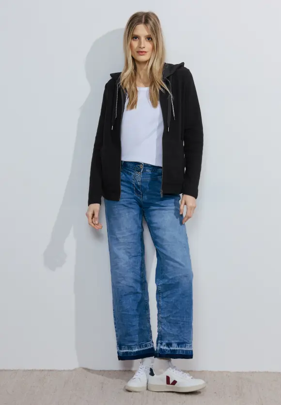 Kapuzen Sweatjacke - Black