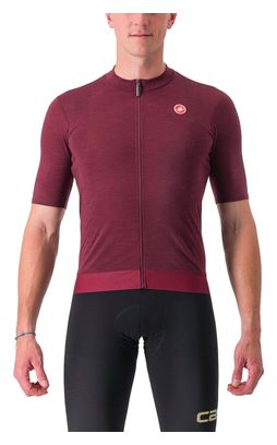 Maillot Manches Courtes Castelli Essenza Rouge Bordeaux
