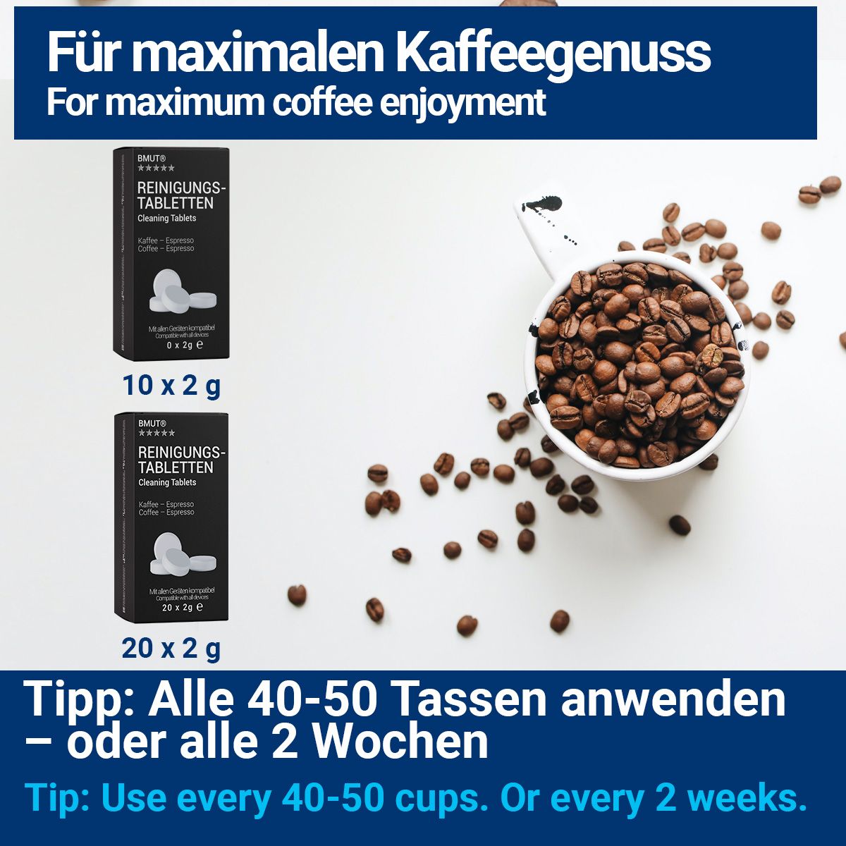 BMUT 10x Reinigunsgtabletten für Kaffeevollautomaten