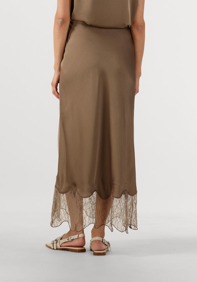 bruine dante6 midirok amour satin lace detail skirt