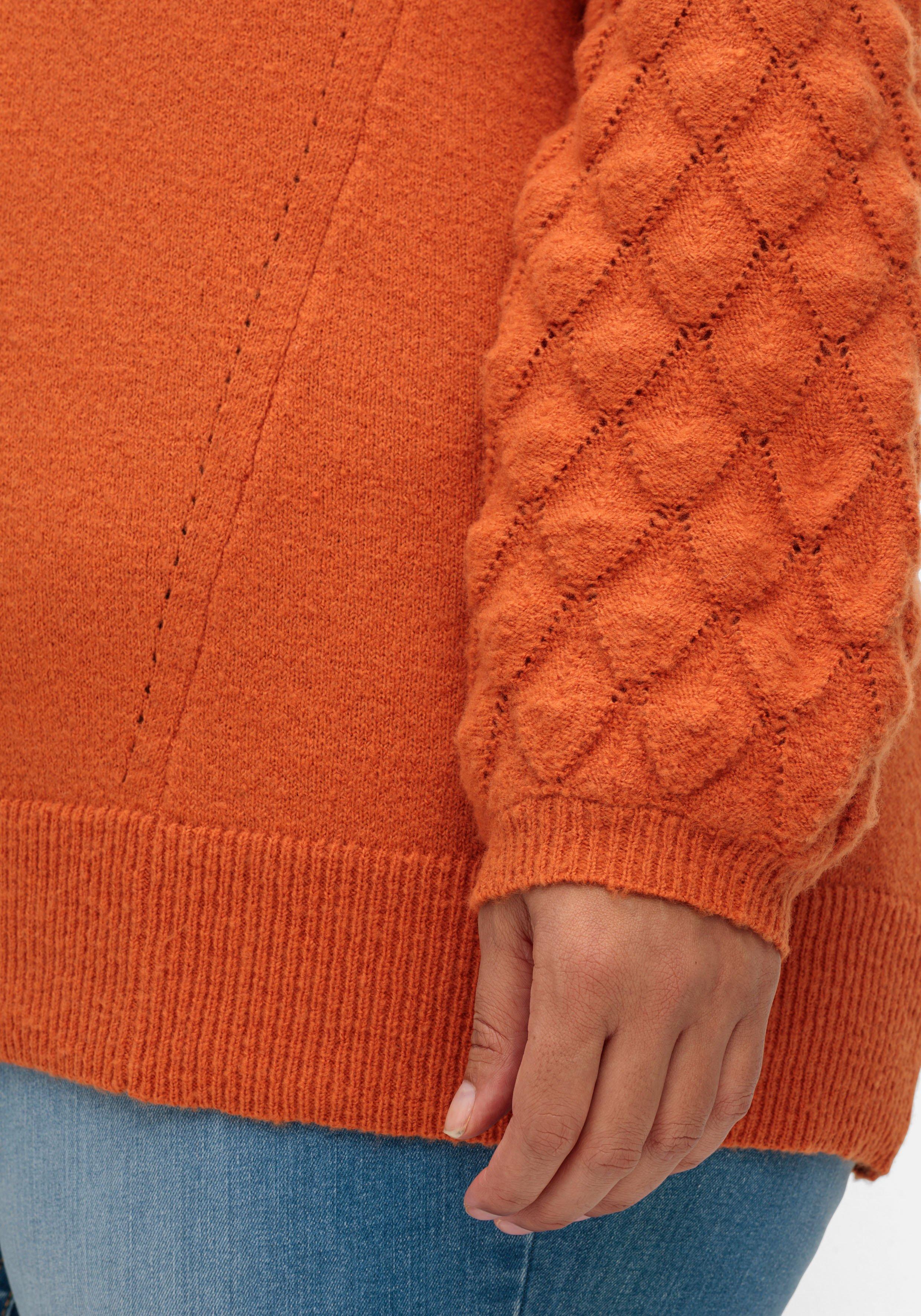 Pullover mit Rauten- und Ajourmuster