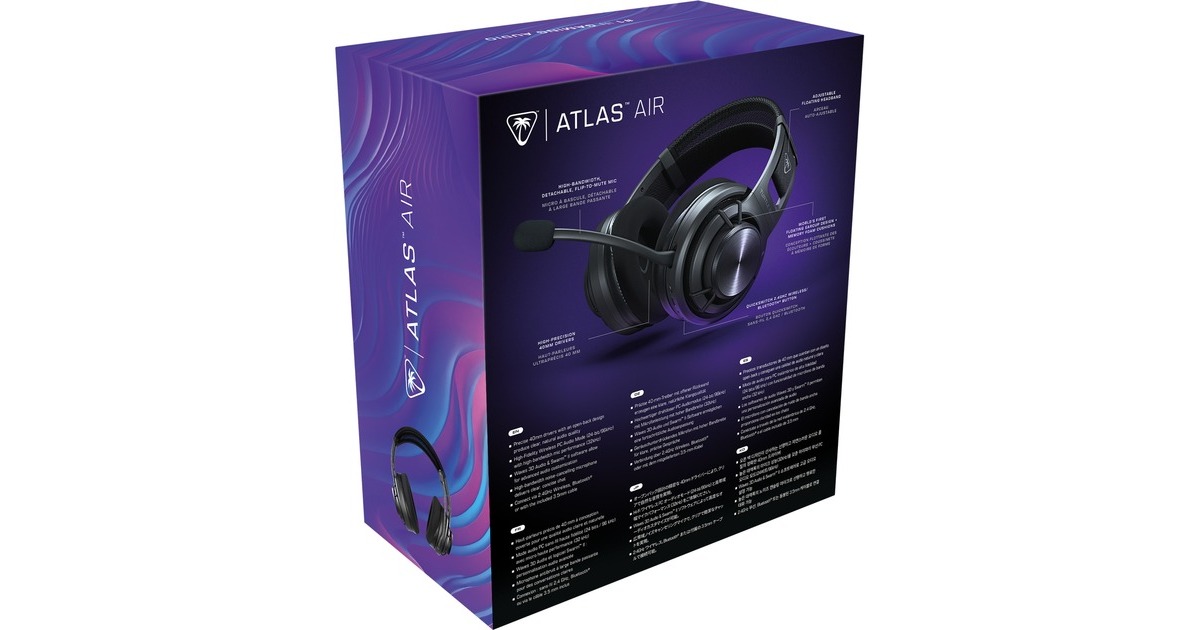 Turtle BeachAtlas Air Draadloze Open Back  over-ear gaming headset  (Zwart, PC | Playstation | Nintendo Switch | Met Bluetooth uitgeruste mobiele apparaten)