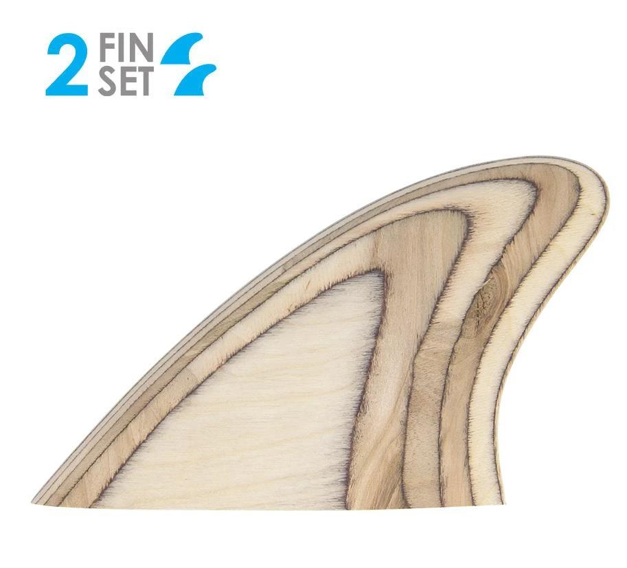True Ames Fins Twin - Glass On - Gephart 2 Keel - Raw Marine Plywood Clear