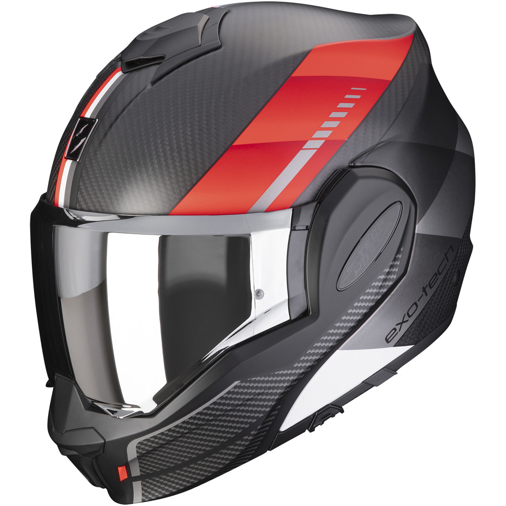 Scorpion - Casque Exo-Tech Evo Carbon Genus Noir Mat / Rouge