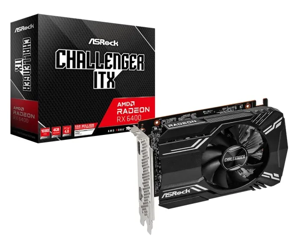 ASRock Radeon RX 6400 Challenger ITX 4GB - grafikkort - Radeon RX 6400 - 4 GB GDDR6 - PCIe 4.0 x4 - HDMI, DisplayPort