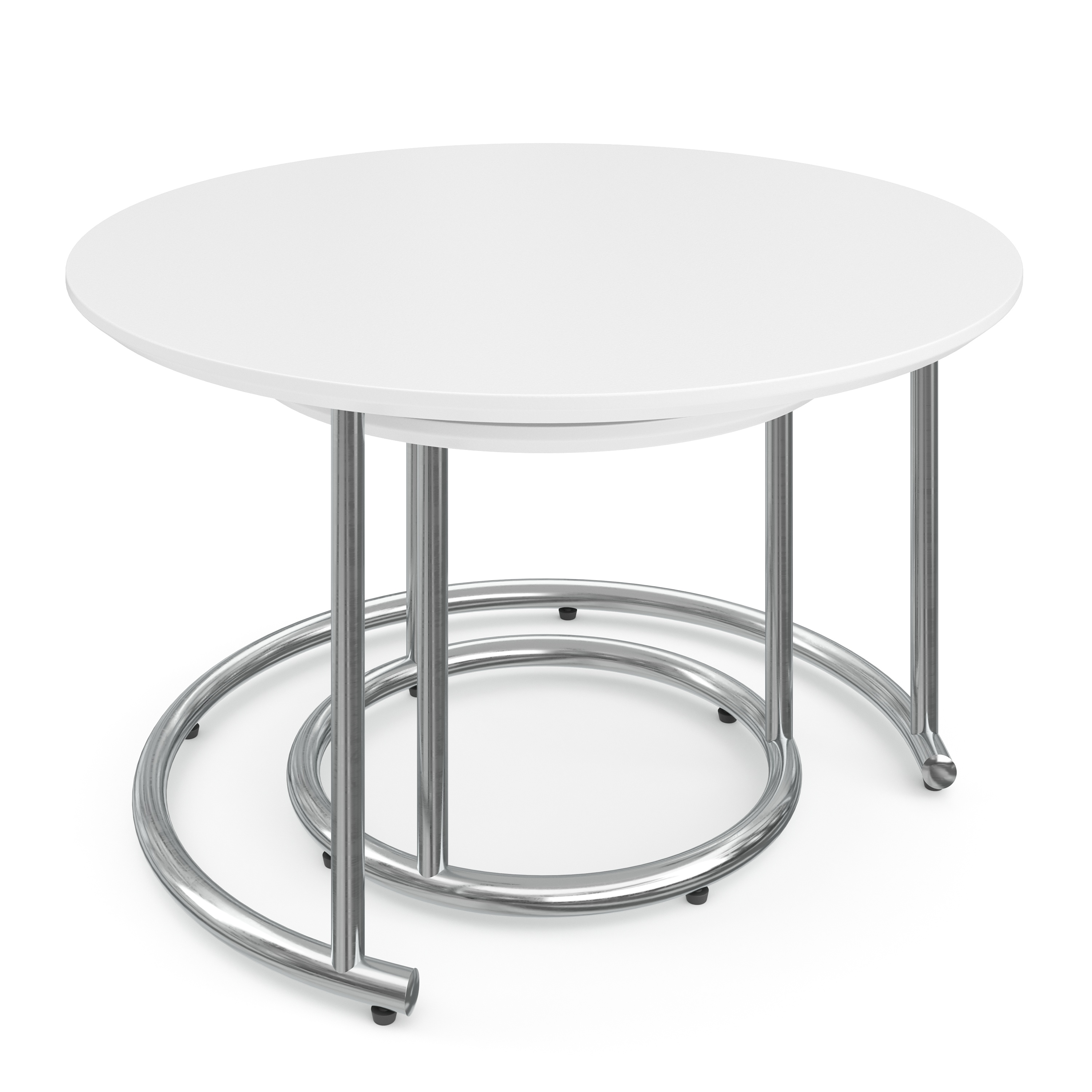 Beistelltisch SUZON rund 2-teilig weiss