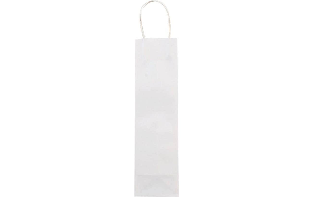 Flaschentasche Weiss 6 Stück, Weiss, 12 x 10 x 36 cmPapiertasche zum Verschenken von Wein oder Spirituosen