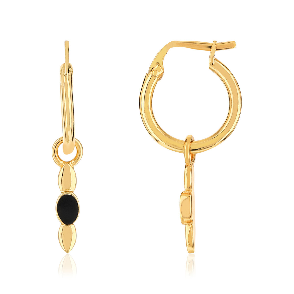Boucles d'oreilles doré acrylique noire