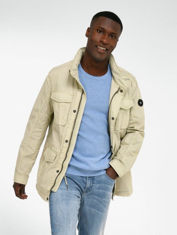 Jas 100% katoen staande kraag Van Louis Sayn beige