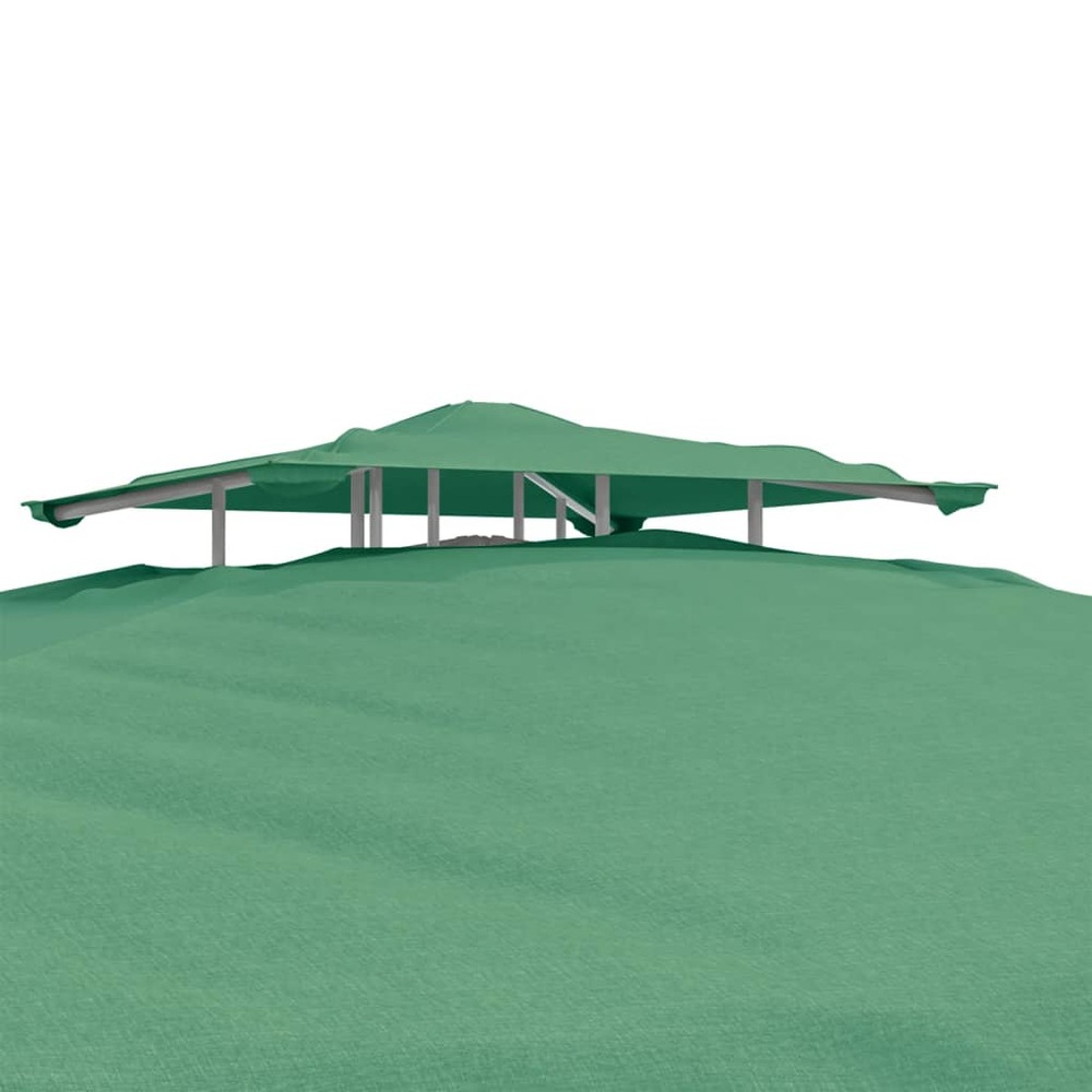 Belvédère à double toit vert 3x3x2,68 m tissu