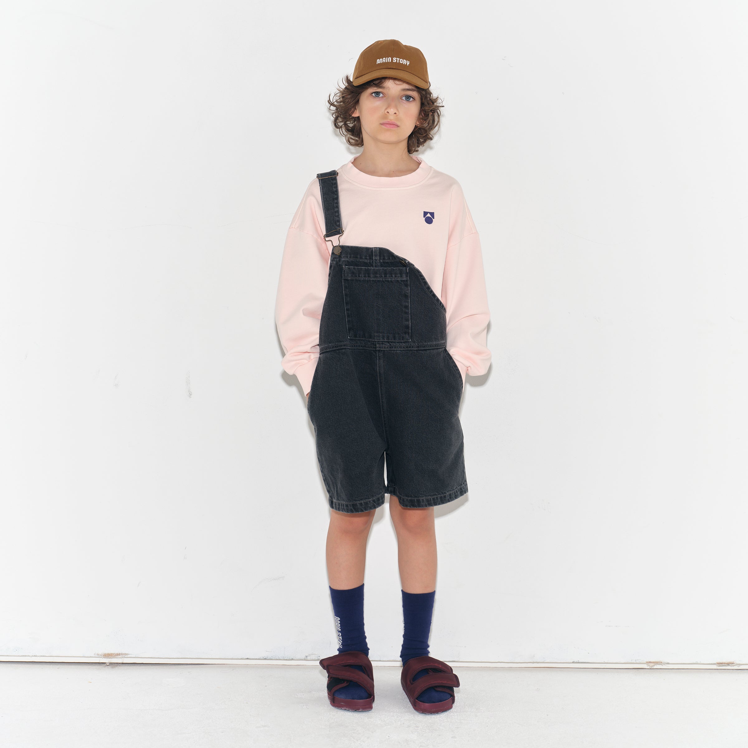 Latzhose Faded Black Denim