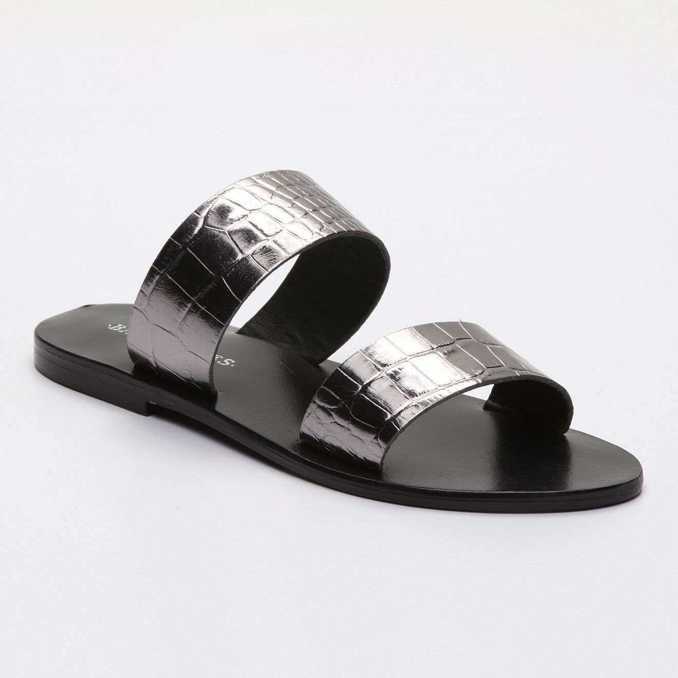 Les Bagatelles Mules en Cuir Callao argenté/noir