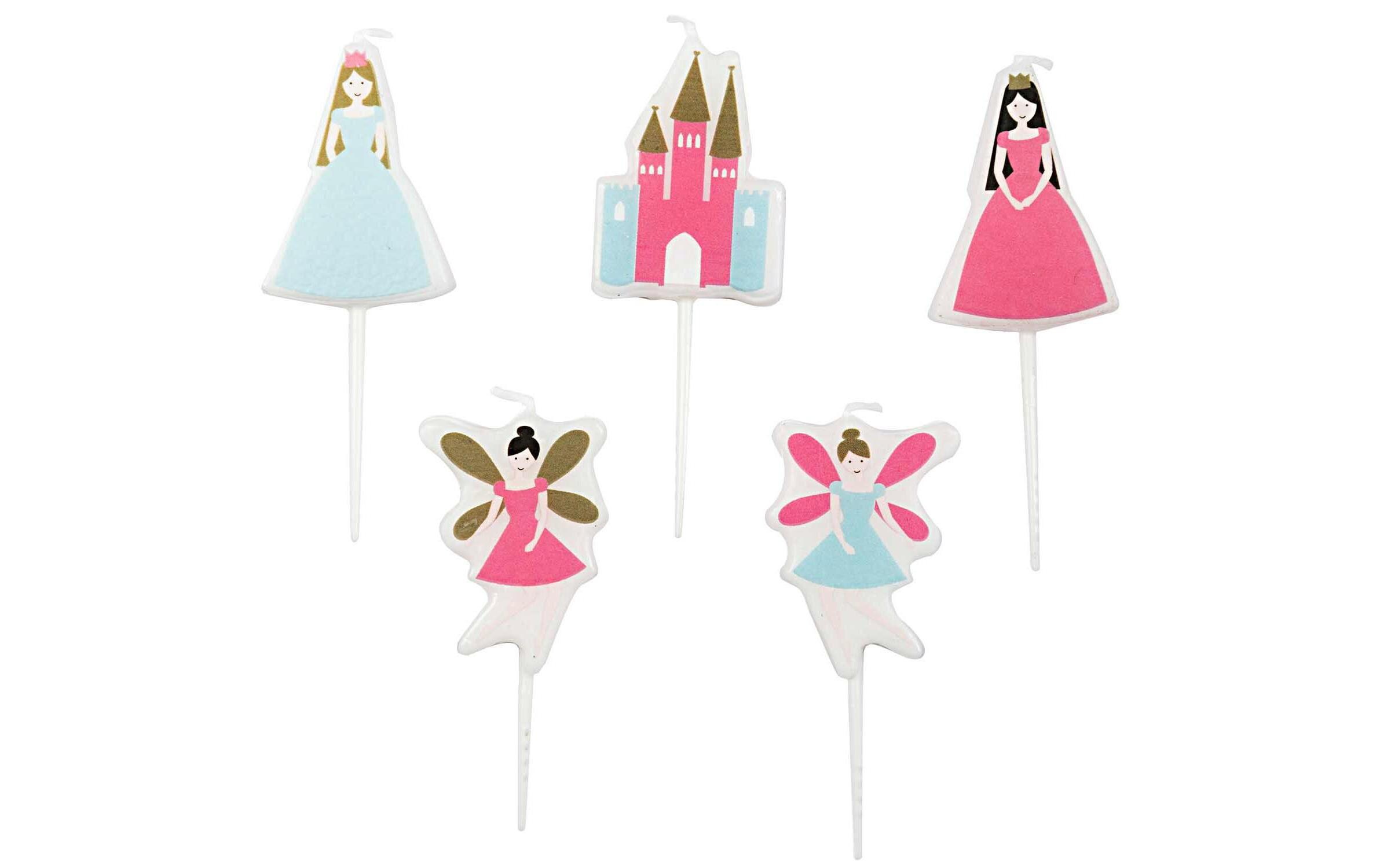 Kerze Prinzessin 5 StückKuchenkerzen mit Prinzessin-Motiv