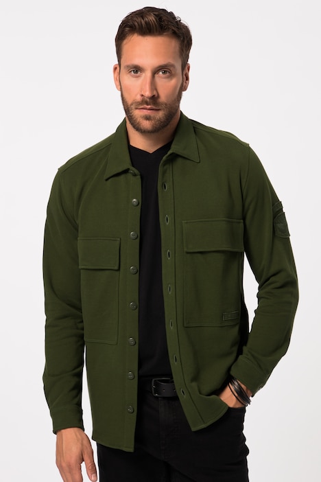 Hemd , Overshirt, Sweat, Langarm, Kentkragen