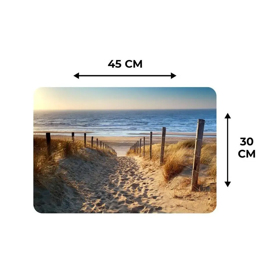 MuchoWow Placemat (6stuks) 45x30cm Strand Zee Nederland Duinen