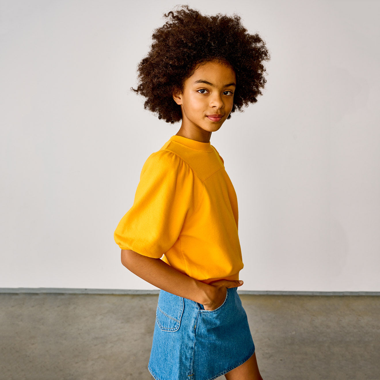 Bellerose Sweat en Coton molletonné Vajo manches courtes orange vif