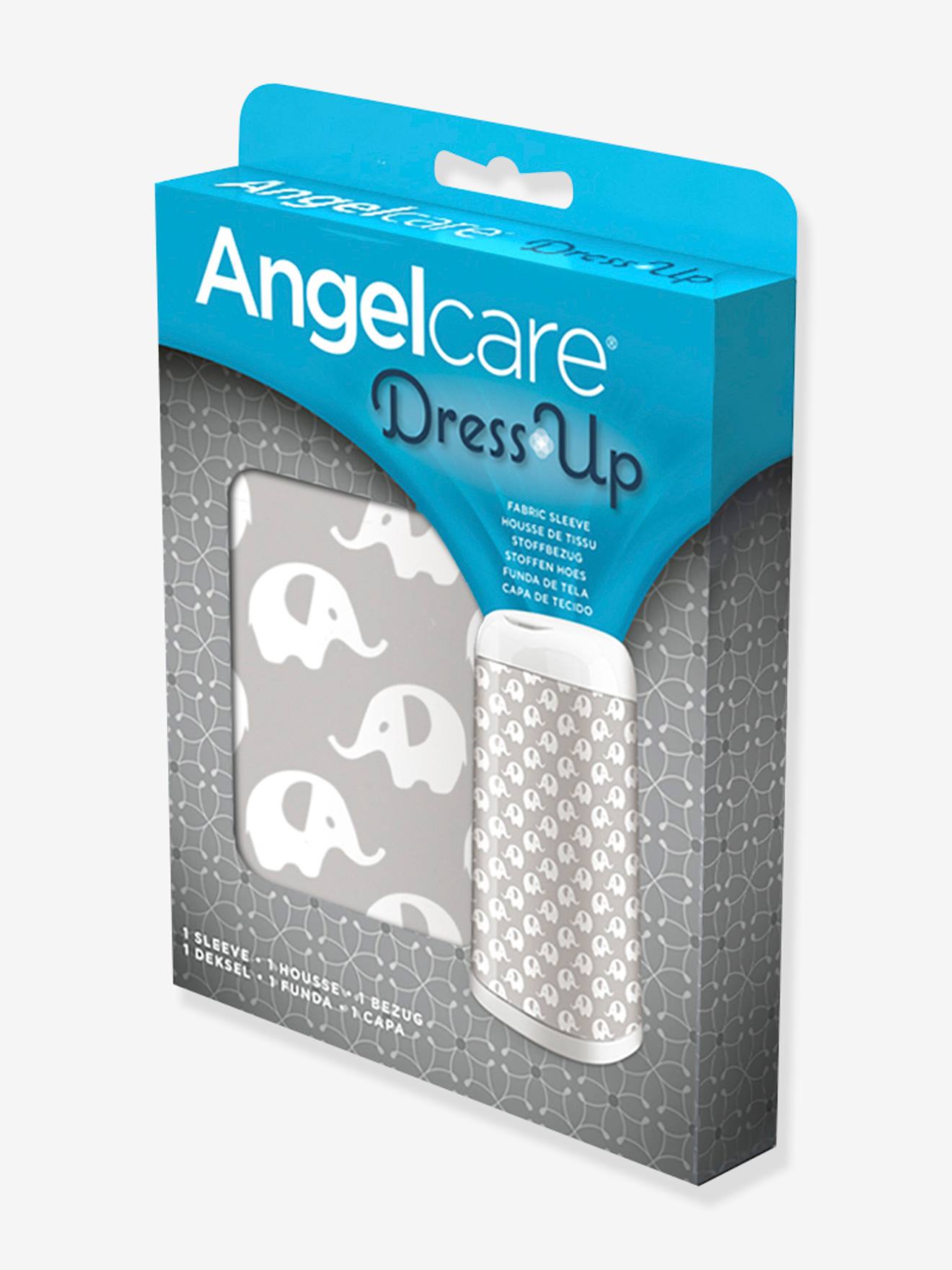 Capa decorativa para lixeira de fraldas ANGELCARE cinza.